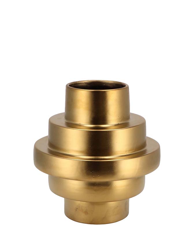Stairs goud mat vaas 26x30cm